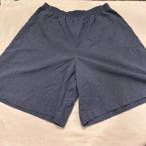 Vintage Bend Over Women's 16 Bermuda Shorts Blue Denim Look Soft Elastic Waist